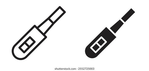 Pregnancy test vector icon set black filled and outlined style.