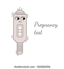 Pregnancy test vector illustration in a flat design. Concept in cartoon-like style. White background, handdrawn look. Isolated.