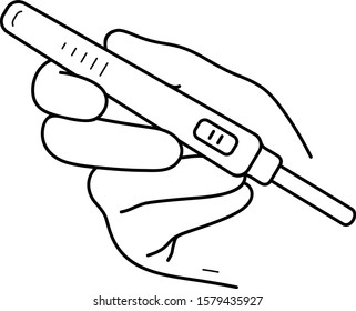 Pregnancy test. Vector outline icon.