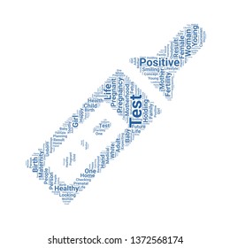 pregnancy test word cloud. tag cloud about pregnancy test