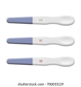 Pregnancy Tests Set. Positive and Negative Result. Vector