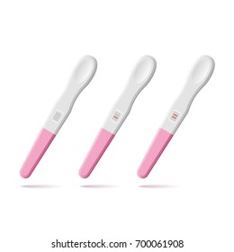 Pregnancy Tests Set. Positive and Negative Result. Vector