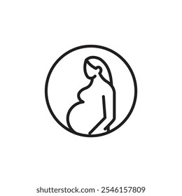 Pregnancy thin line vector icon