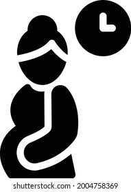 pregnancy time vector glyph flat icon