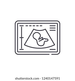 Pregnancy ultrasound line icon concept. Pregnancy ultrasound vector linear illustration, symbol, sign