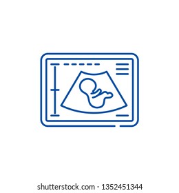 Pregnancy ultrasound line icon concept. Pregnancy ultrasound flat  vector symbol, sign, outline illustration.