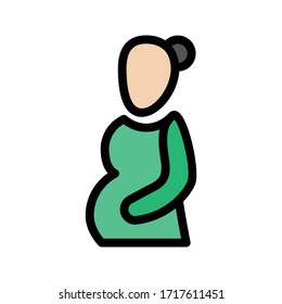 pregnancy vector flat color icon 