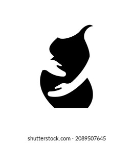 pregnancy vector icon isolated on white background