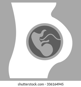 Pregnancy vector icon. Style is bicolor flat symbol, dark gray and white colors, rounded angles, silver background.