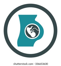 Pregnancy vector icon. Style is bicolor flat rounded symbol, soft blue colors, rounded angles, white background.