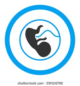 Pregnancy vector icon. Style is bicolor flat rounded symbol, blue and gray colors, rounded angles, white background.