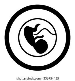 Pregnancy vector icon. Style is flat rounded symbol, black color, rounded angles, white background.