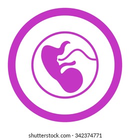 Pregnancy vector icon. Style is flat rounded symbol, violet color, rounded angles, white background.