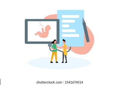 pregnancy vector illustration concept for web landing page template, banner, flyer and presentation