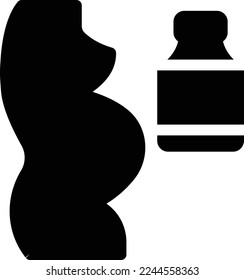 pregnancy Vector illustration on a transparent background. Premium quality symmbols. Glyphs vector icons for concept and graphic design.