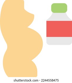 ilustración del vector de embarazo en un fondo transparente. Símbolos de calidad superior. Iconos vectoriales de color de línea para el concepto y el diseño gráfico. 
