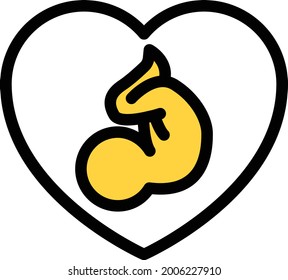 pregnancy vector line colour icon