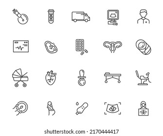 Vektorsymbol der Schwangerschaft, Symbol für das Symbol der Kinderkrankheit des Neugeborenen. Kindersymbol für schwangere Mutter, Kind, Symbol
