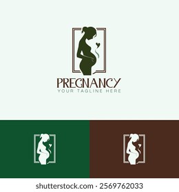 Pregnancy vector logo design template