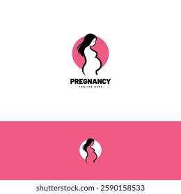 Pregnancy vector logo design template