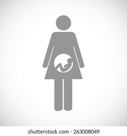 Pregnancy web black icon on a white background. Vector symbol