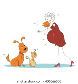 Pregnancy woman allergic to animals vector