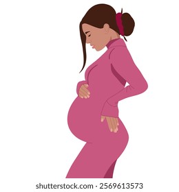 pregnancy woman cartoon isolated icon vector illustration