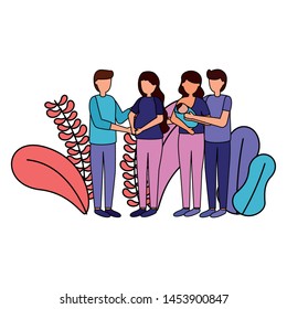 pregnancy woman mother carrying baby and feeding and maternity scene flat vector illustration