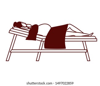 pregnancy woman in stretcher hospital scene