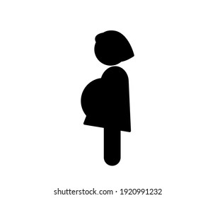 Pregnancy woman vector icon.  Editable stroke. Symbol in Line Art Style for Design, Presentation, Website or Apps Elements. Pixel vector graphics - Vector