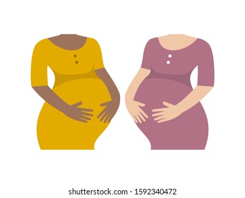Pregnancy women set. Vector illustration