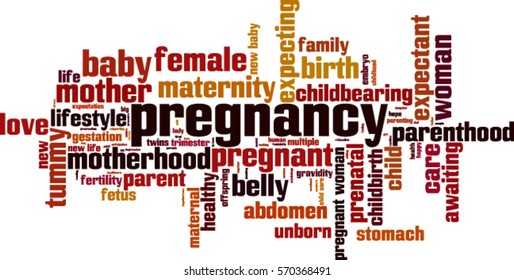 Pregnancy word cloud concept. Vector illustration
