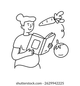 Pregnancy's guides vector outline illustrations. EPS 10 file