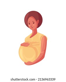 pregnant african american woman cartoon