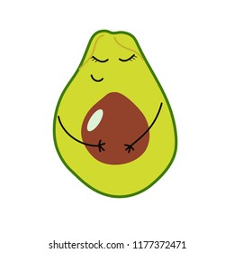 pregnant avocado. vector vegetable icon.