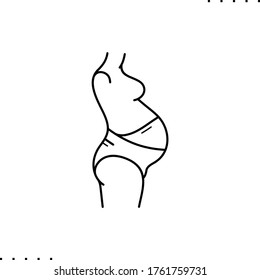 A pregnant bandage vector icon in outlines 