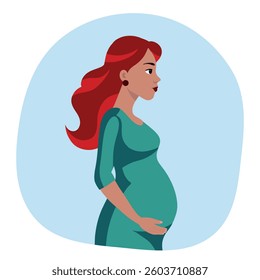 Pregnant beautiful woman. Pregnancy and mother maternity. Woman expecting for a baby. Beautiful period and baby shower 