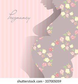 Pregnant beautiful woman silhouette