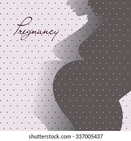 Pregnant beautiful woman silhouette