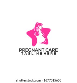 Pregnant Care Logo Design Vector