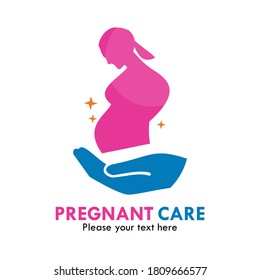 Pregnant care symbol logo template illustration