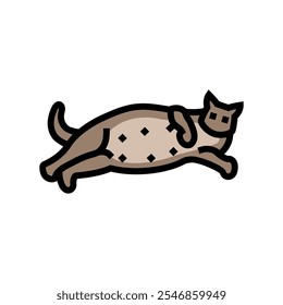 pregnant cat breeding color icon vector. pregnant cat breeding sign. isolated symbol illustration