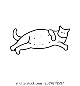 pregnant cat breeding line icon vector. pregnant cat breeding sign. isolated contour symbol black illustration