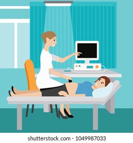 pregnant check flat illustration character