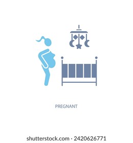 pregnant concept line icon. Simple element illustration. pregnant concept outline symbol design.