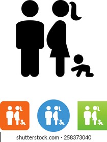 Pregnant Couple With Baby Icon