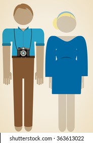A pregnant couple with camera