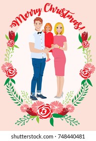 Pregnant couple Christmas Card