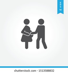 Pregnant couple vector icon, simple sign for web site and mobile app.