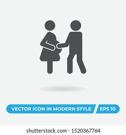 Pregnant couple vector icon, simple sign for web site and mobile app.